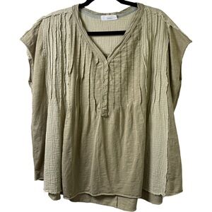 Talula Tan V-Neck Blouse